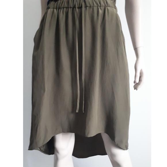 Parker | Two-tone Silk Dress with Mesh Detail - Picture 9 of 10